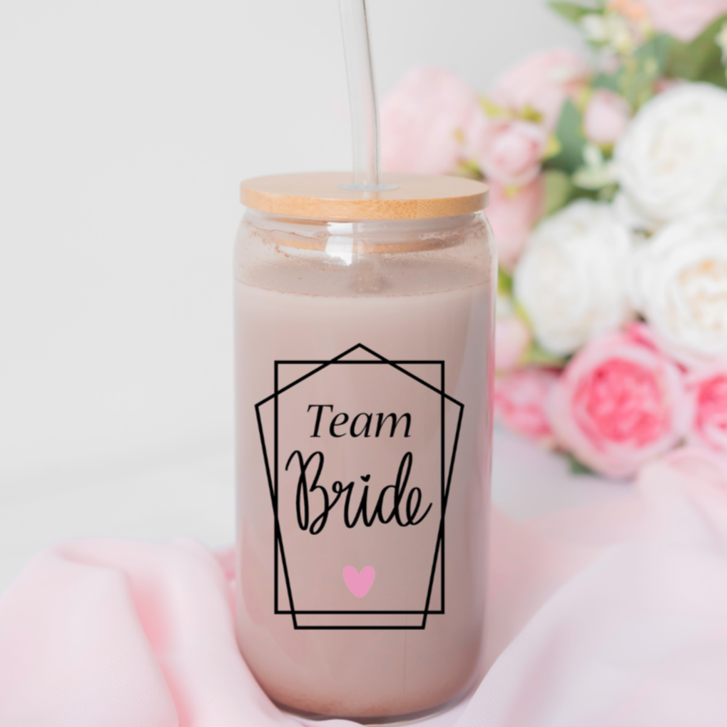 Trinkglas - Team Bride schwarz