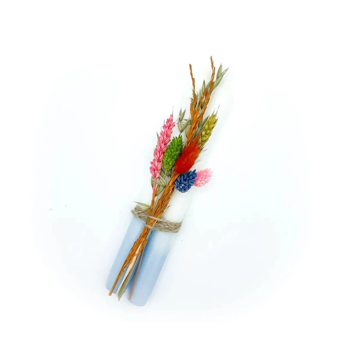 Stabkerzen mit Trockenblumen