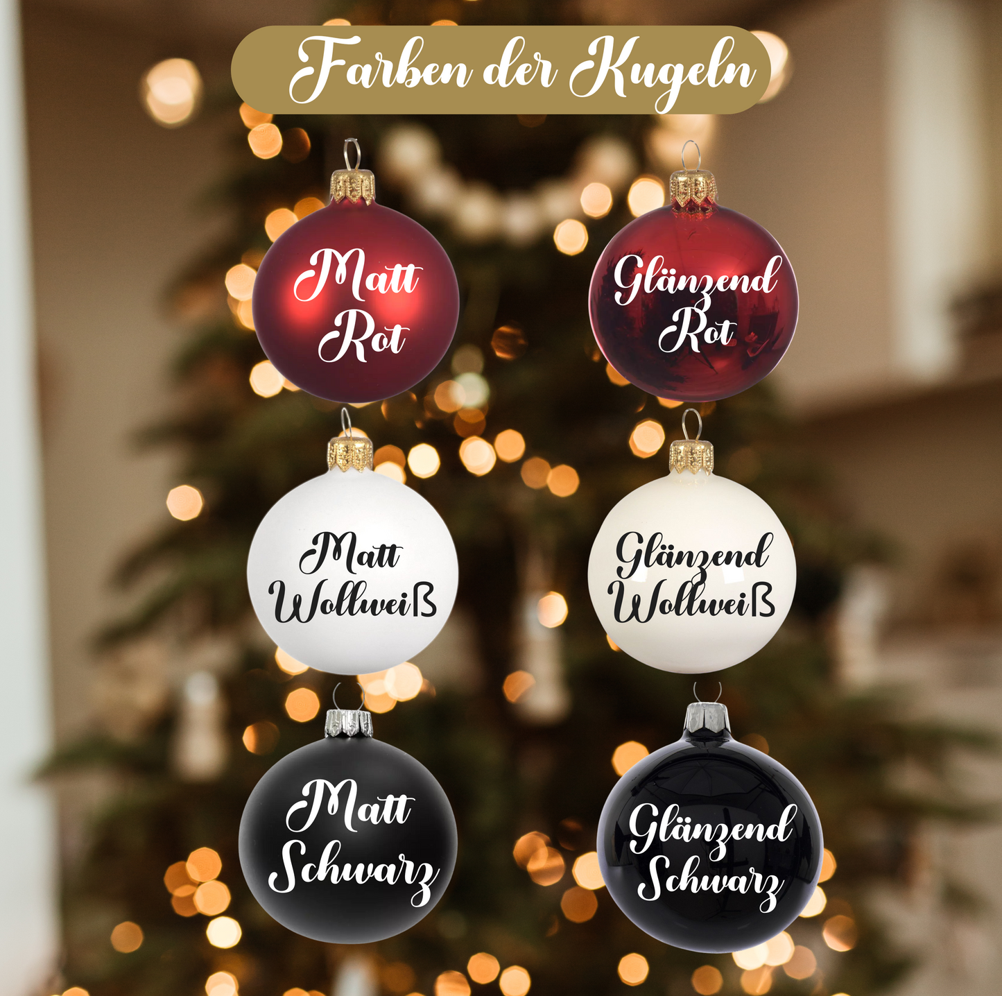 Premium Weihnachtskugel aus Glas - personalisiert glänzend
