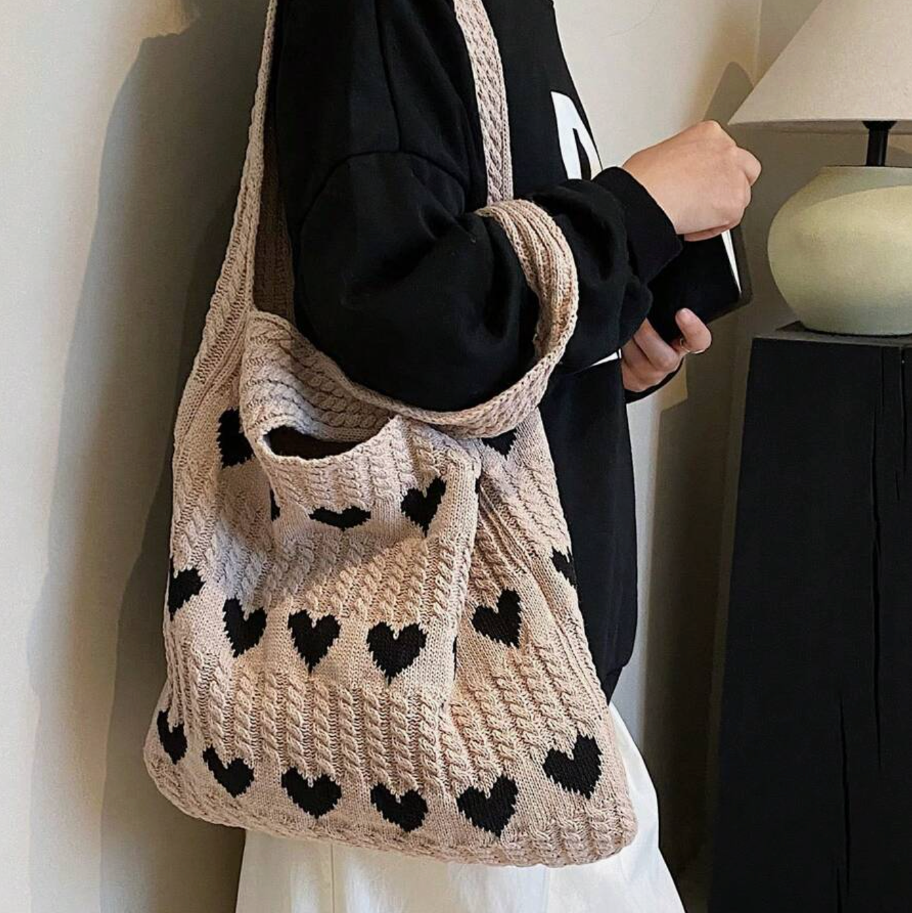 Strick Tasche - Herz