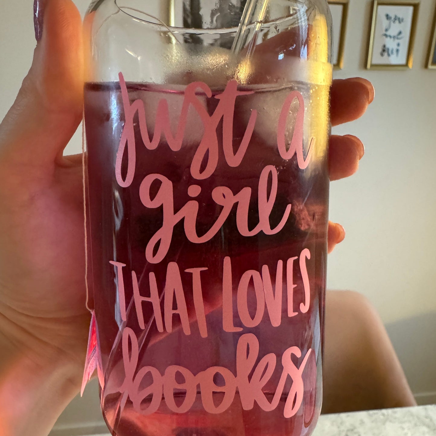 Trinkglas - Just a girl loves books