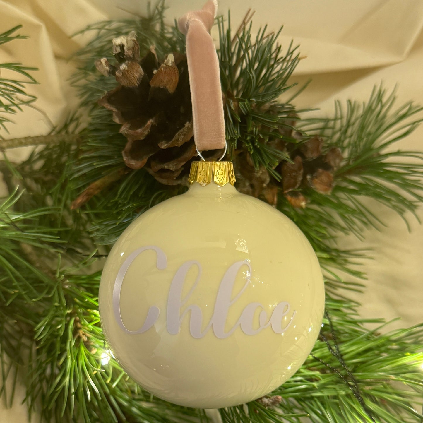 Premium Weihnachtskugel aus Glas - personalisiert glänzend