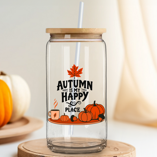 Trinkglas - Autumn is my happy place