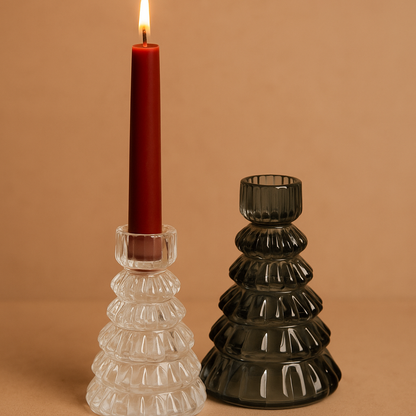 Kerzenhalter Tanne - aus Glas