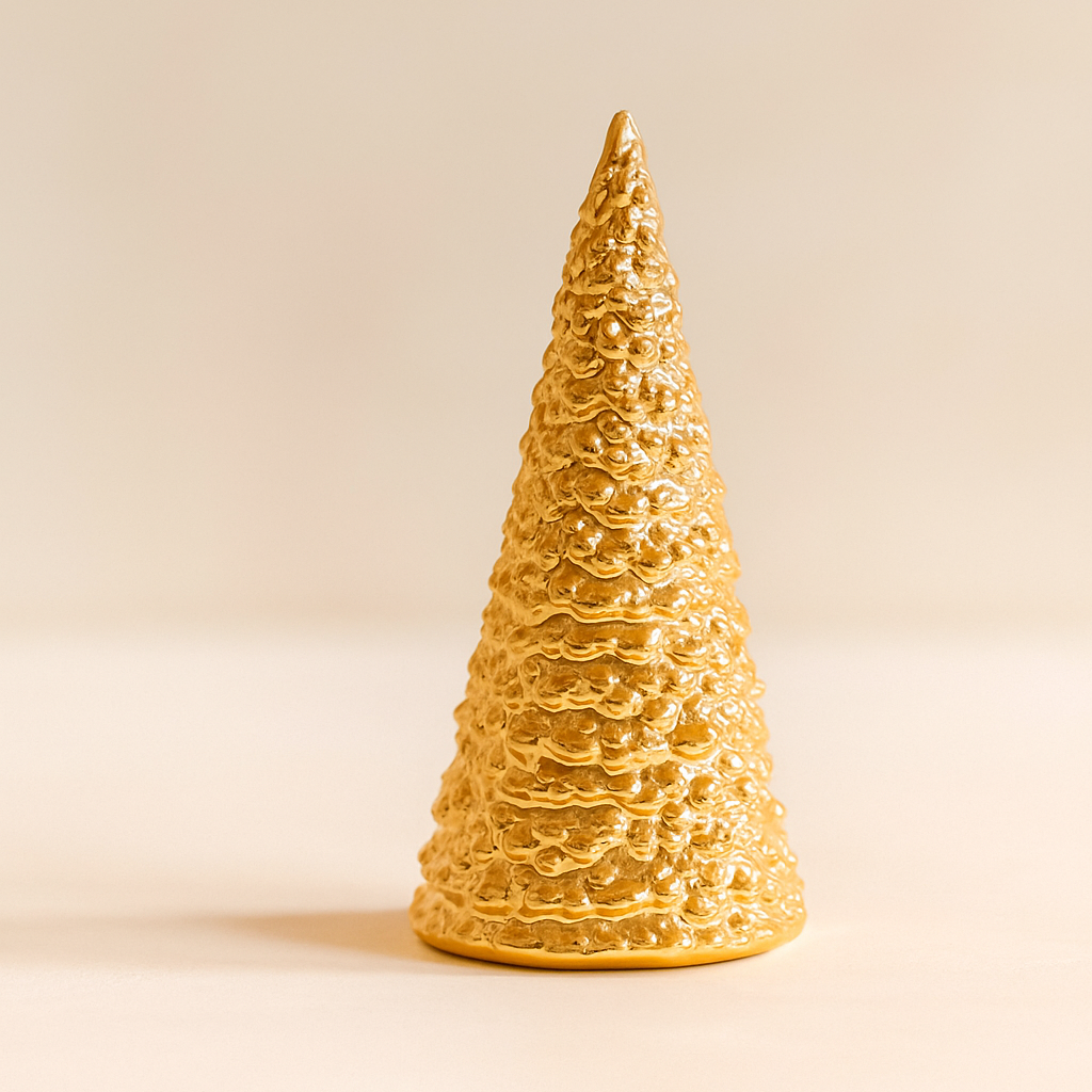 Tannenbaum Keramik gold