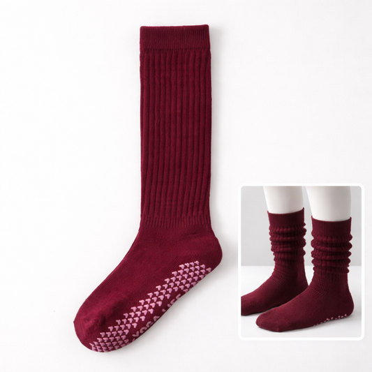 Pilates Grip Socken – Anti-Rutsch für Barre & Reformer | Burgundy