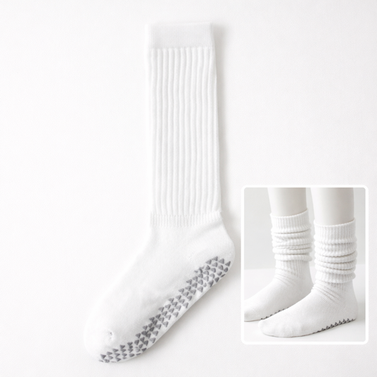Pilates Grip Socken – Anti-Rutsch für Barre & Reformer | Weiß
