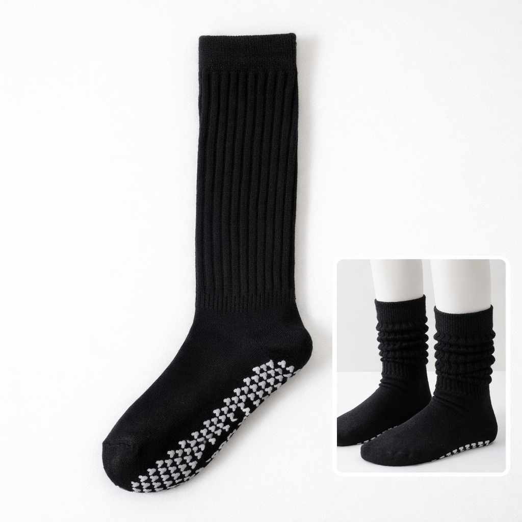 Pilates Grip Socken – Anti-Rutsch für Barre & Reformer | Schwarz