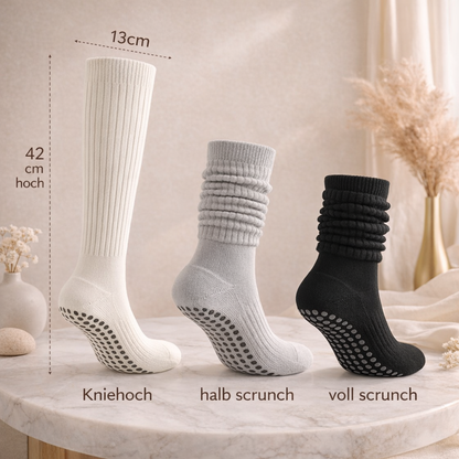 Pilates Grip Socken – Anti-Rutsch für Barre & Reformer | Schwarz