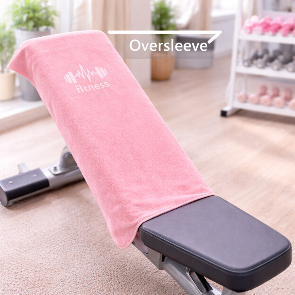 Cozy Fitness Handtuch mit Oversleeve – Rosa Gym Towel für Geräte & Workouts 💕