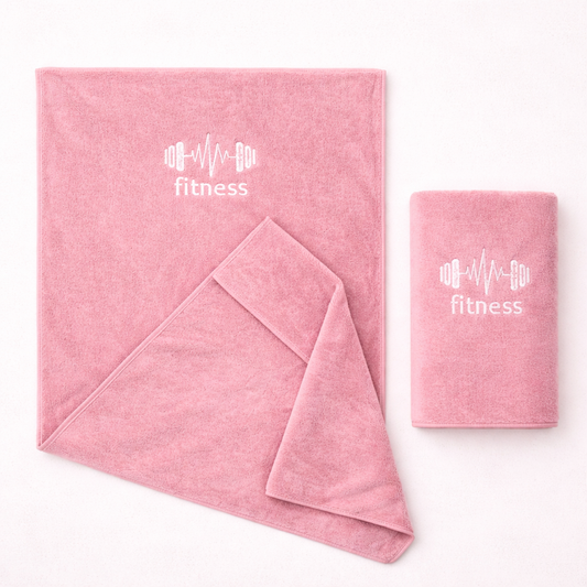 Cozy Fitness Handtuch mit Oversleeve – Rosa Gym Towel für Geräte & Workouts 💕