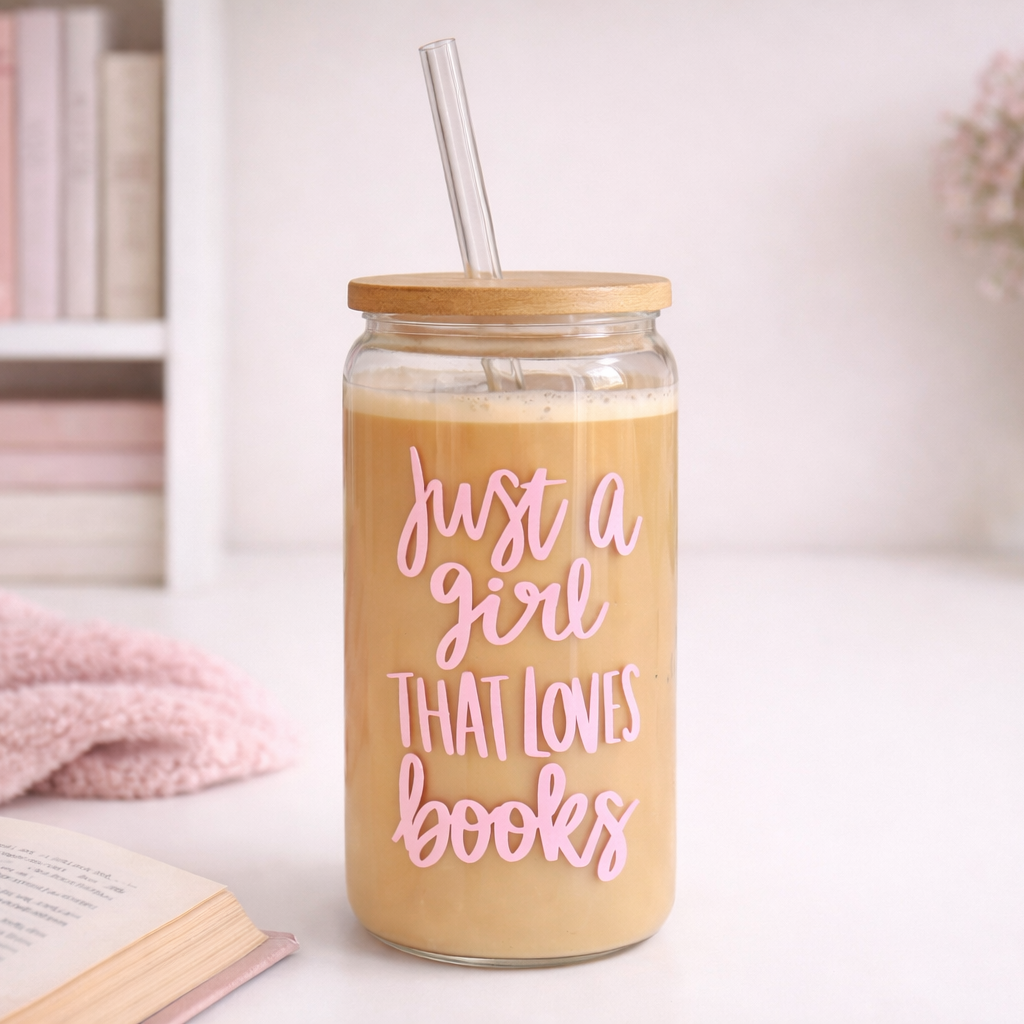 Trinkglas - Just a girl loves books
