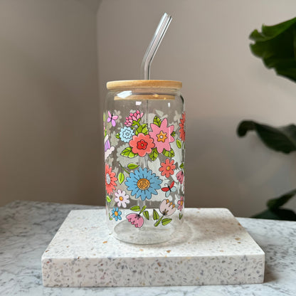 Trinkglas - Blumen
