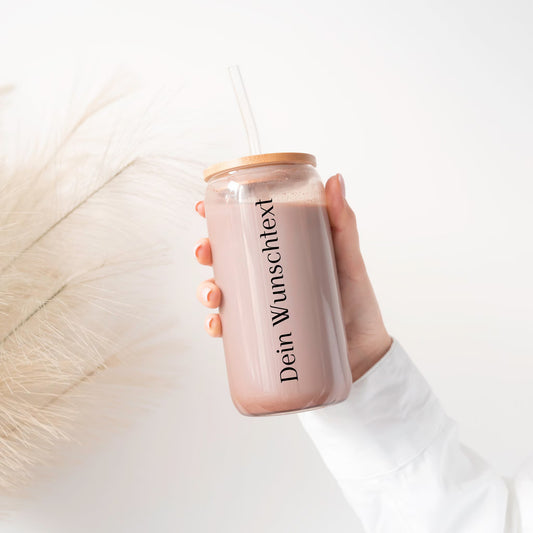 Personalisiertes Trinkglas mit Wunschtext