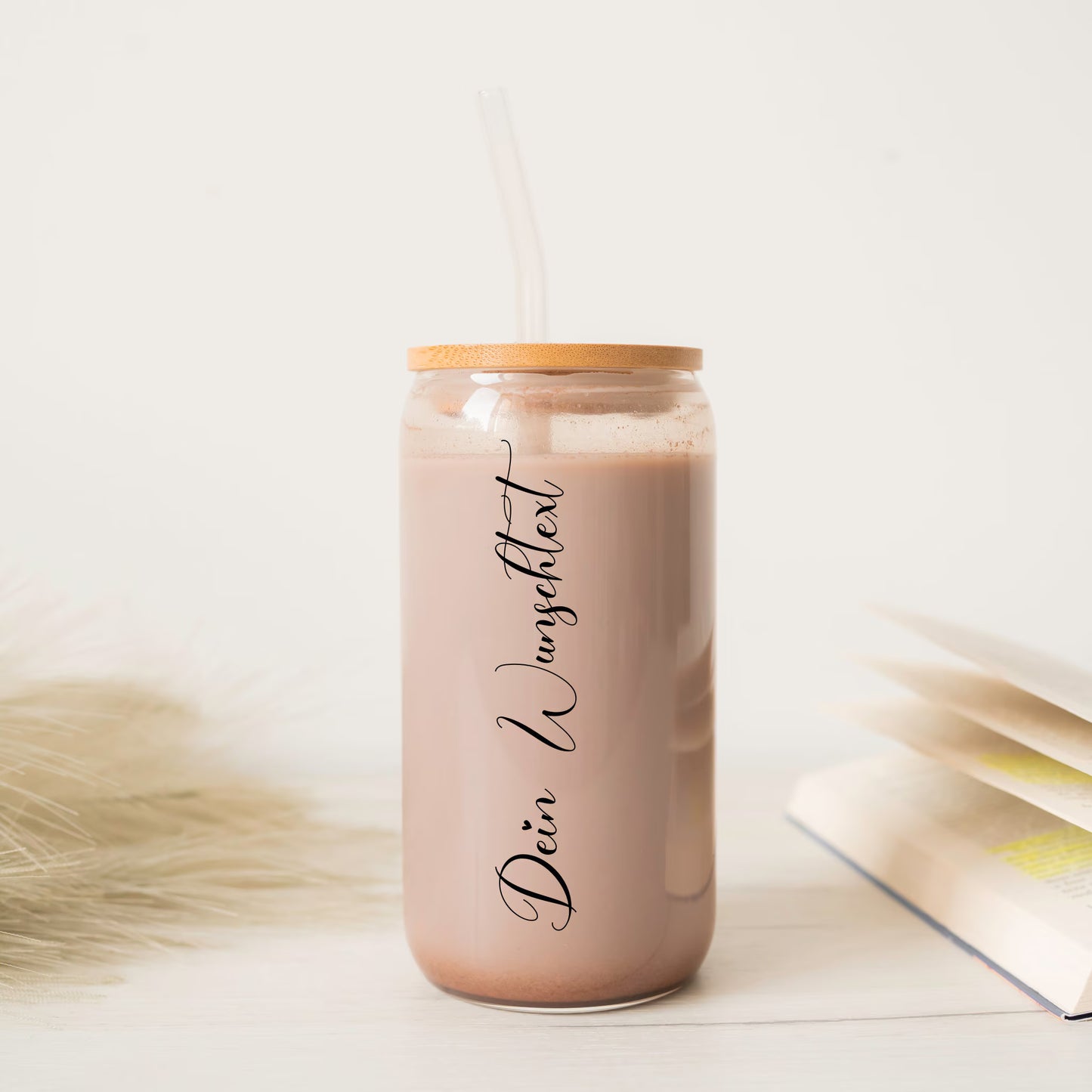 Personalisiertes Trinkglas mit Wunschtext