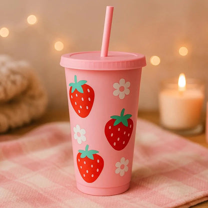 Rosa Strawberry Becher