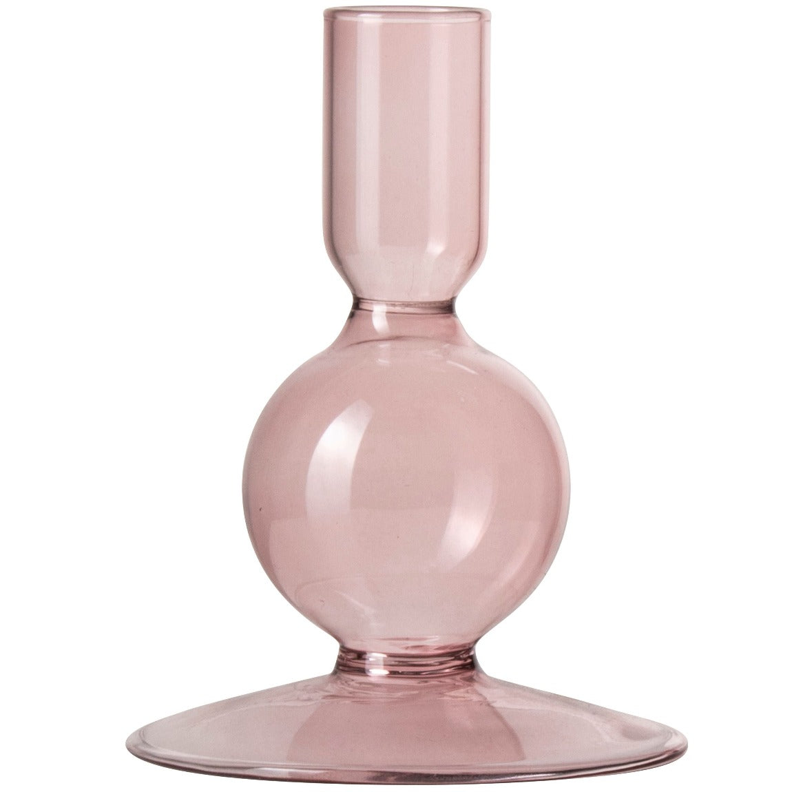 Stabkerzenhalter aus Glas - Pink